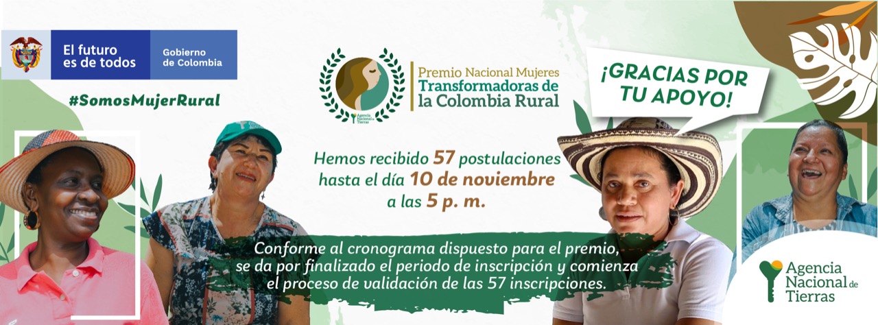 Imagen publicitaria de la segunda edición del Premio ‘Mujer Transformadora de la Colombia Rural’