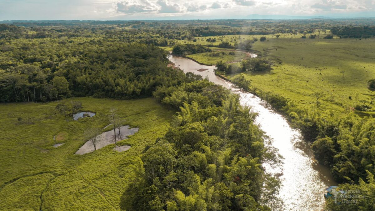 Fotografía aérea de La Zona de Reserva Campesina Losada – Guayabero, entre La Uribe y La Macarena, Meta