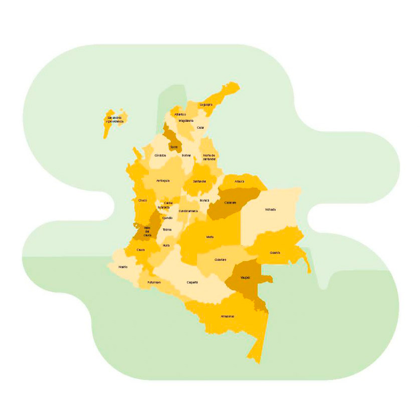 Ilustración del mapa de Colombia