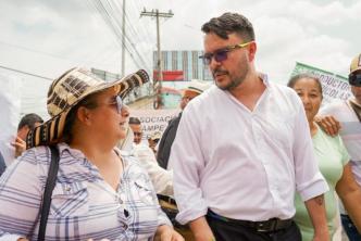 Director de la ANT acompañando la marcha de conmemoración del Día Nacional de la Lucha Campesina en Sincelejo.
